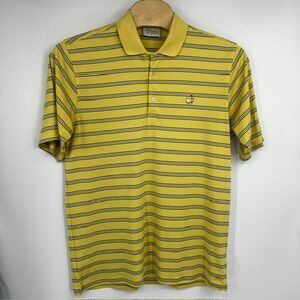 Masters Performance Men's XL Yellow and Blue Striped Golf Polo Shirt